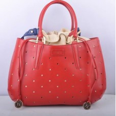 Geantă Fendi B Fab din piele roșie perforată, mare, cu mâner superior Geantă Fendi B Fab din piele roșie perforată, mare, cu mâner superior