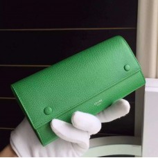 Portofel multifuncțional Celine din piele Epsom verde