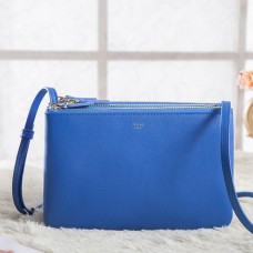 Geantă Celine Trio Crossbody Mică din Piele de Vițel Albastră Geantă Celine Trio Crossbody Mică din Piele de Vițel Albastră