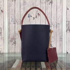 Geantă mică Celine Twisted Cabas din piele de vițel bordeaux/bleumarin Geantă mică Celine Twisted Cabas din piele de vițel bordeaux/bleumarin