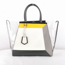 Geantă Fendi 2Jours albă transparentă din PVC