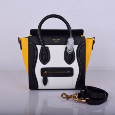 Celine Geantă mică de bagaje Negru Alb Galben