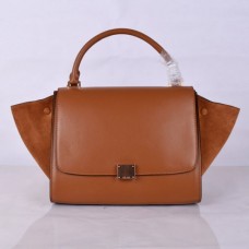 Geantă Celine maro clasică trapez din piele 30cm