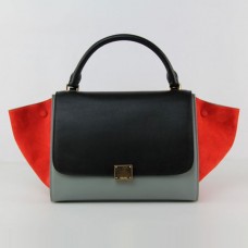 Genți Celine Classic din piele de vacă negre, gri și roșii Genți Celine Classic din piele de vacă negre, gri și roșii