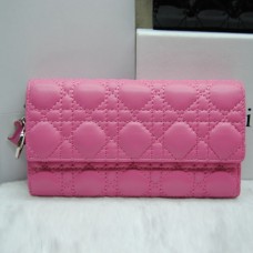 Portofel Dior CD086 roz din piele de oaie Portofel Dior CD086 roz din piele de oaie