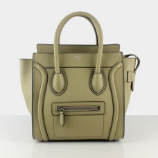 Geantă Celine Medium Luggage Tote bej gri din piele