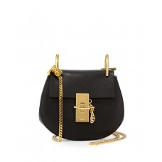 Geantă de șa Chloe Drew Nano Lambskin neagră