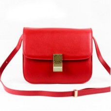 Geantă Celine Clasp Classic Box Medium Roșie