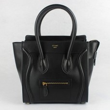 Genți Celine Medium Luggage Tote din piele neagră Genți Celine Medium Luggage Tote din piele neagră