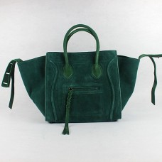 Genți Celine Boston Suede verde închis