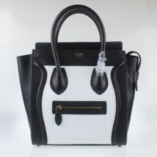 Genți de mână Celine Medium Luggage Tote negre și albe Genți de mână Celine Medium Luggage Tote negre și albe