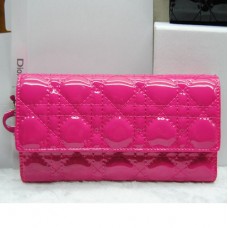 Portofel Dior CD086 Rose în piele lăcuită Portofel Dior CD086 Rose în piele lăcuită