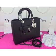 Geantă de mână replica Dior Lady Default din piele naturală neagră Geantă de mână replica Dior Lady Default din piele naturală neagră
