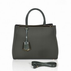 Geantă Fendi 2Jours verde din pânză cu mâner superior Geantă Fendi 2Jours verde din pânză cu mâner superior