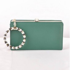 Pochette cu rama Bvlgari Serpenti din piele originala verde 82121