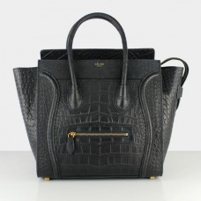 Celine Bagaj Mare Tote Negru Croco Genți