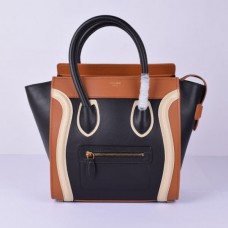 Geantă Celine Medium Luggage Tote Negru Maro Alb