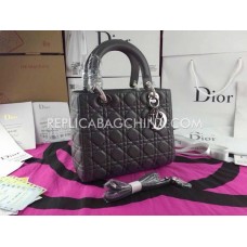 Geantă de mână replică Dior Lady din piele gri Geantă de mână replică Dior Lady din piele gri