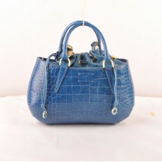 Geantă medie cu mâner superior Fendi B Fab din piele cu vene de crocodil albastre Geantă medie cu mâner superior Fendi B Fab din piele cu vene de crocodil albastre