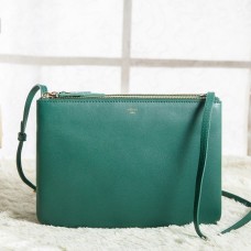 Geantă Celine Trio Crossbody Mare din Piele de Vițel Verde Geantă Celine Trio Crossbody Mare din Piele de Vițel Verde