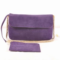 Geantă de umăr Celine Gourmette din piele întoarsă violet 3078
