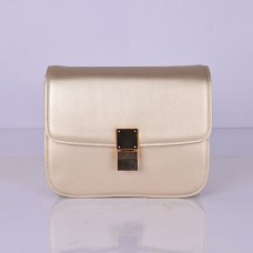 Geantă Celine Classic Box Calfskin Flap Bag Aurie