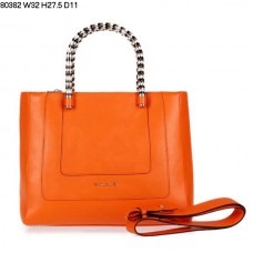 Geantă de mână Bvlgari New Hand Carry Serpenti din piele de vițel portocalie 80382 Geantă de mână Bvlgari New Hand Carry Serpenti din piele de vițel portocalie 80382