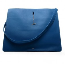 Geantă de umăr Celine Original din piele albastră 3355 Geantă de umăr Celine Original din piele albastră 3355