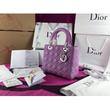 Geantă de mână Dior Lady Default din piele naturală violetă