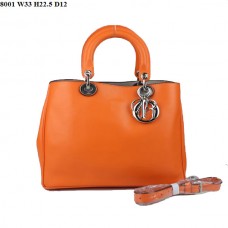 Geantă mică Dior Diorissimo din piele Nappa portocalie (hardware argintiu) 8001 Geantă mică Dior Diorissimo din piele Nappa portocalie (hardware argintiu) 8001