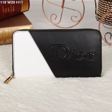 Portofel Christian Dior multicolor negru/alb cu fermoar 118 Portofel Christian Dior multicolor negru/alb cu fermoar 118