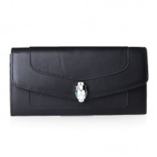 Portofel din piele original Bvlgari Serpenti negru 201302