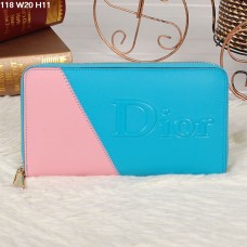 Portofel Christian Dior multicolor albastru-cer/roz cu fermoar 118 Portofel Christian Dior multicolor albastru-cer/roz cu fermoar 118