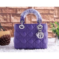 Geantă Replica Dior Lady Totes din piele de miel purpurie Geantă Replica Dior Lady Totes din piele de miel purpurie
