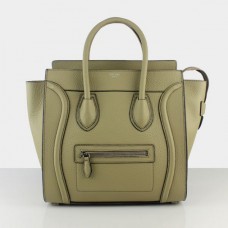 Geantă Celine Large Luggage Tote bej gri din piele