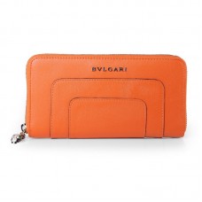 Portofel din piele cu fermoar Bvlgari Serpenti Original, portocaliu, 201301