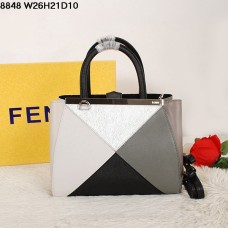 Geantă Fendi 2Jours Ferrari neagră multicoloră din piele 8848