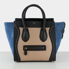 Celine Geantă mare de bagaje Negru Nude Albastru Suede