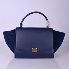 Geantă Celine Trapeze mare din piele, bleumarin