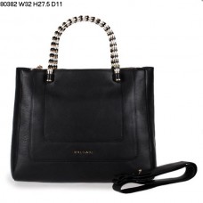 Geantă Bvlgari New Hand Carry Serpenti din piele de vițel neagră 80382 Geantă Bvlgari New Hand Carry Serpenti din piele de vițel neagră 80382