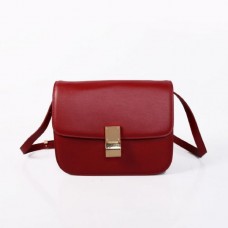 Geantă Celine Classic Box Calfskin Flap Wine
