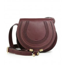 Geantă mică crossbody Chloe Marcie din catifea închisă la culoare