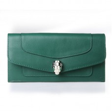 Portofel din piele original Bvlgari Serpenti verde 201302