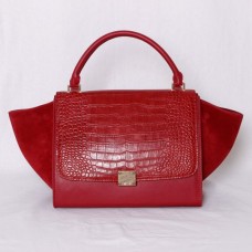 Genți Celine Classic Red Crocodil din piele cu model Genți Celine Classic Red Crocodil din piele cu model