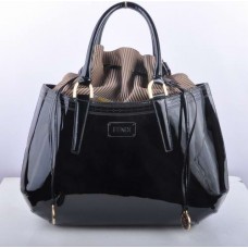 Geantă mare cu mâner superior Fendi B Fab din piele neagră Geantă mare cu mâner superior Fendi B Fab din piele neagră