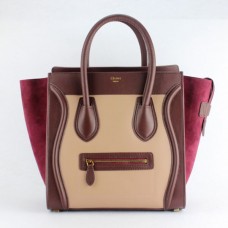 Genți Celine Large Luggage Tote Nude Wine Suede Genți Celine Large Luggage Tote Nude Wine Suede