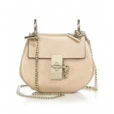 Geantă crossbody Chloe Drew Nano din piele metalică, aurie