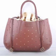 Geantă Fendi B Fab Coffee din piele perforată, mare, cu mâner superior Geantă Fendi B Fab Coffee din piele perforată, mare, cu mâner superior