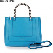 Geantă de mână Bvlgari New Hand Carry Serpenti din piele de vițel, albastru deschis, 80382 Geantă de mână Bvlgari New Hand Carry Serpenti din piele de vițel, albastru deschis, 80382