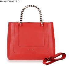 Geantă de mână Bvlgari New Hand Carry Serpenti din piele de vițel, culoare roșu pepene verde 80382 Geantă de mână Bvlgari New Hand Carry Serpenti din piele de vițel, culoare roșu pepene verde 80382